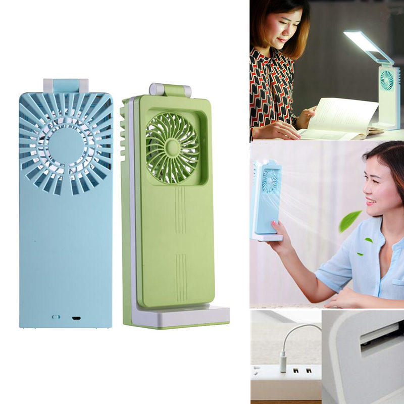 IPRee® Portable 2 In 1 USB Fan Rechargeable Cooling Handheld Fan Foldable Reading Lamp Desktop Bedside Night Light
