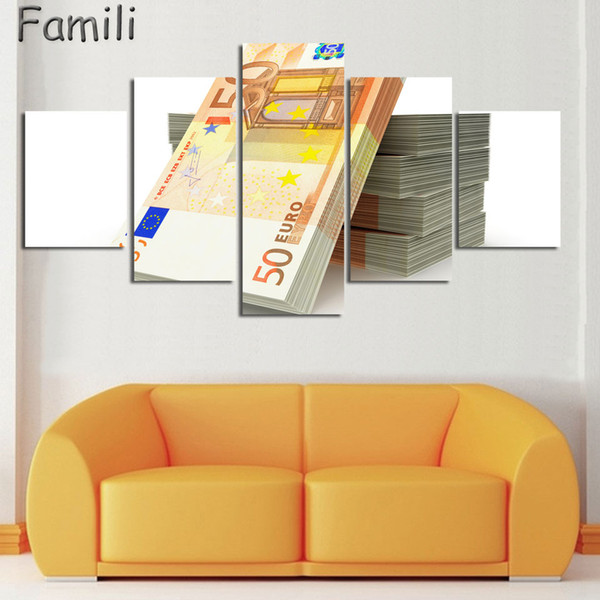 unframed home decor canvas art money print posters picture wall painting for living room 5planes paint