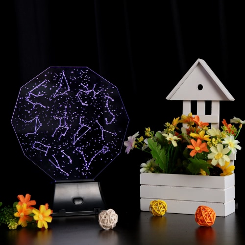 Lixada 3D LED Lamp Light USB Constellation Sky Colorful Night Light for Wedding Deco Innovative Christmas Gift Present