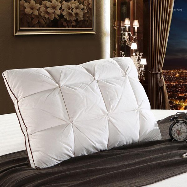 Feather Pillow 48*74cm 3D Bread White Duck Down Standard Antibacterial Elegant Home Textile 0141