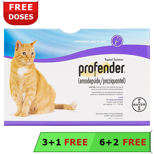 Profender Large Cats (1.12 Ml) 11-17.6 Lbs 6 + 2 Free Dose