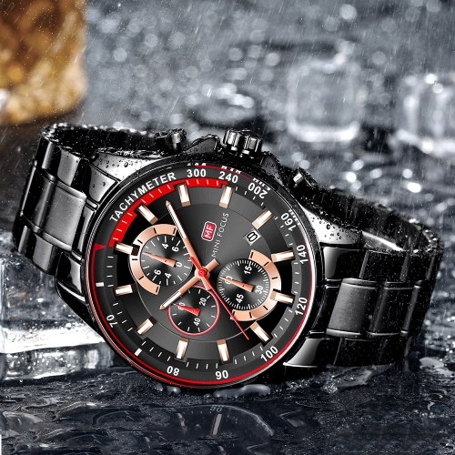 MINI FOCUS MF0218G Reloj de pulsera de cuarzo para hombres de negocios, deporte simple.