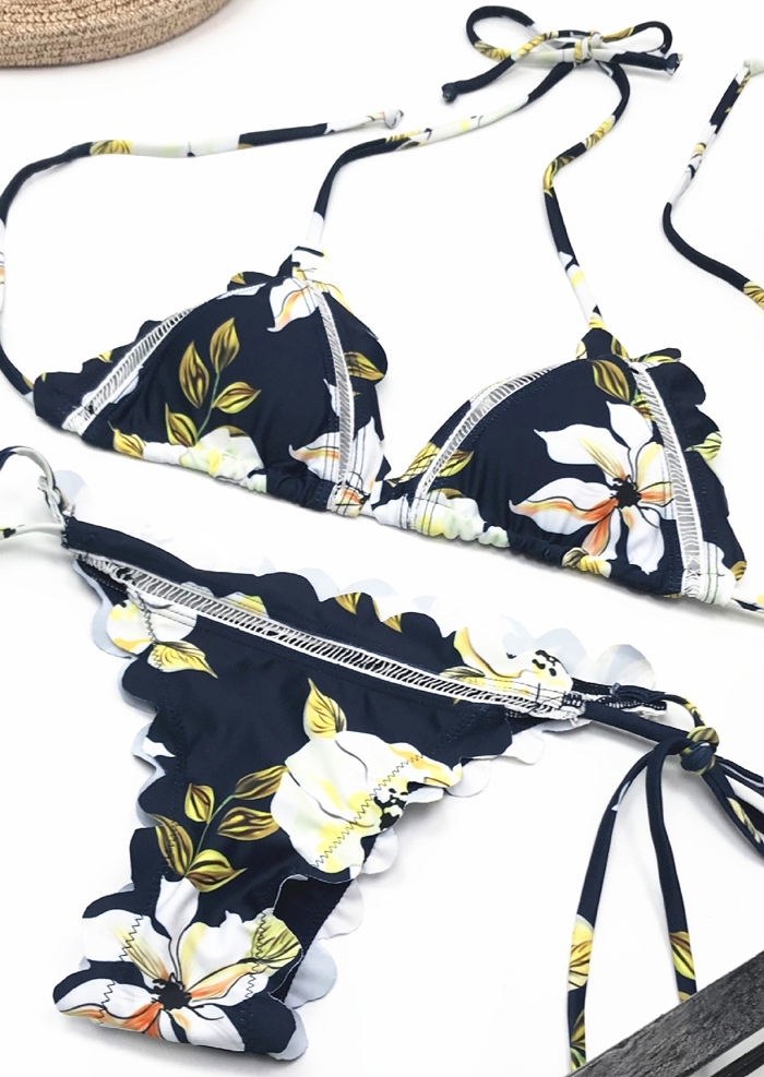 Floral Halter Sexy Bikini Set