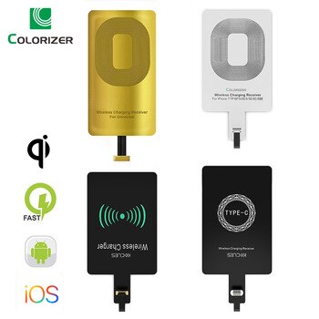Qi Wireless Charging Receiver For iPhone 7 6s Plus 5s Micro USB Type C Universal Fast Wireless Charger For Samsung Huawei Xiaomi