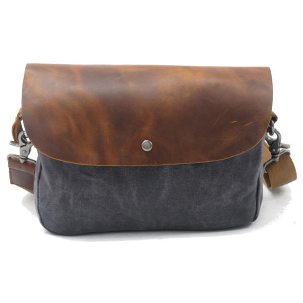 Vintage Genuine Leather Shoulder Bags Canvas Messenger Bags Shoulder Bags