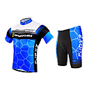 FJQXZ Men's Honeycomb Design Breathable Mesh Jersey Lycra Shorts Summer Short Sleeve Cycling Suit - BlueWhite
