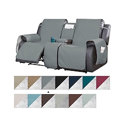 Loveseat Recliner Cover with Console, Non-Slip Pet Cover for Dual Loveseat Recliner with Elastic Straps, Split Reclining Loveseat Cover Recliner Furniture Protector Lightinthebox