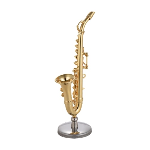Mini Brass Alto Saxophone Sax Model Exquisite Desktop Musical Instrument Decoration