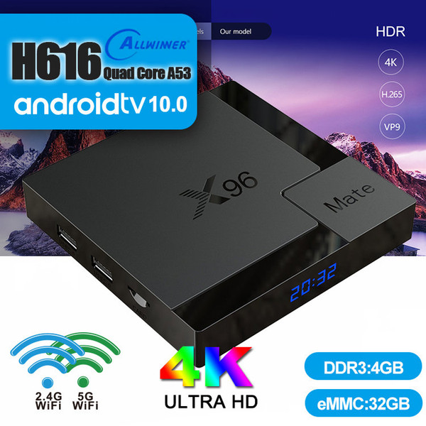 X96 Mate Andriod 10.0 Allwinner H616 BT5.0 Dual Wifi 2.4G/5G Android TV Box Better Than x96q max T95 C1