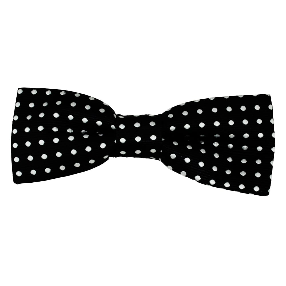 Black & White Polka Dot Men's Narrow Bow Tie