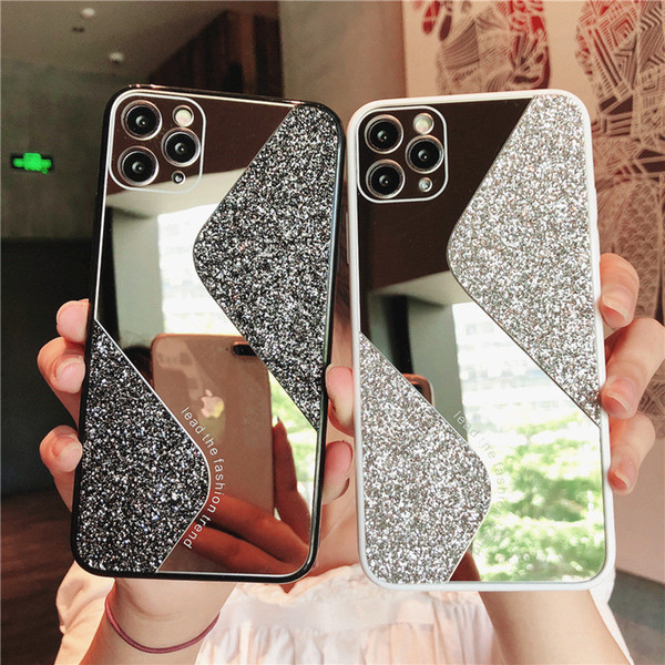 S Style Mirror Glitter Phone Cases Bling Makeup Back Cover Protector for iPhone 14 13 12 11 Pro Max X XR Xs 6S 6 7 8 Plus Samsung S22 S21 S20 S21Ultra