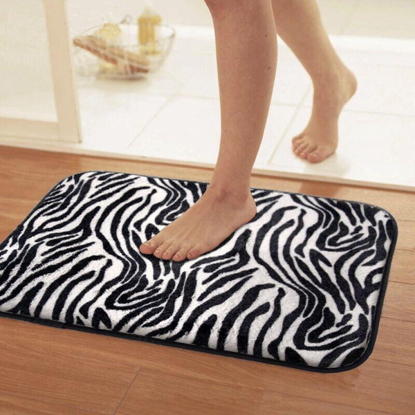 Fashion Animal Skin Bath Mat Super Soft Flannel Absorbent Non-slip Bathroom Door Mat Bath Rugs Mats 40x60/50x80CM