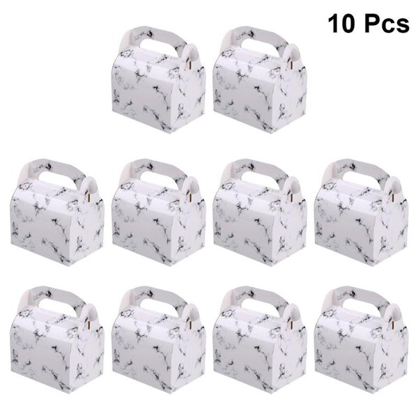 Gift Wrap 10pcs Marbling Cake Roll Packaging Box Portable Swiss Containers Dessert Holder Party Favors (Short)