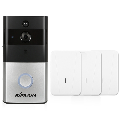 1*KKmoon 720P WiFi Visual Intercom Door Phone+3*Wireless Doorbell Chime