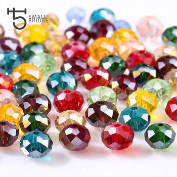 4 6 8mm Czech Loose Rondelle Crystal Beads For Jewelry Making Diy Needlework AB Color Spacer Faceted Glass Beads Wholesale Z179