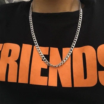 2019 Stainless Steel mens Necklace chain link punk Gifts for Men Women Best Friends Hip Hop man Necklaces Male Figaro Chains
