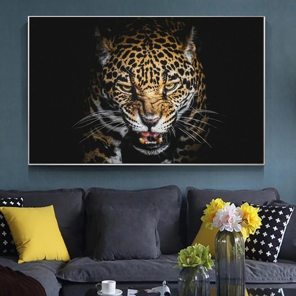 Modern Home Decor Night Cheetah Canvas Wall Art Prints Wild Tiger Animal HD Picture On Canvas Painting Posters For Living Room