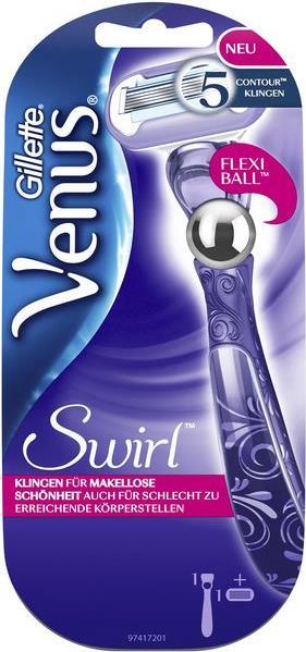 Gillette for Women Venus Rasierer Swirl, inkl. 1 Klinge mit Flexiball Technologie, wurde entwickelt um die Konturen - 1 Stück (7702018401024)