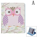 Pattern Owl protectora con estilo de la PU de la cubierta de cuero del caso del soporte para el iPad 2/3/4