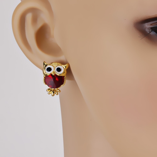 Fashion Naughty Owl Crystal Rhinestone Sparkle Cubic Zirconia Ear Studs Earrings Women Jewelry