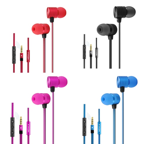 VYKON MK-2 3.5 mm In-ear Earphones with Microphone & 1.2 m Cable for iPhone iPod iPad Mp3 Mp4 Rose Red