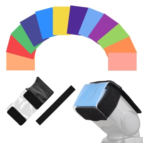 Kit de filtre de Correction de couleur de filtres d'éclairage de Gels de Flash d'appareil-photo universel de 12pcs pour l'installation facile de flash
