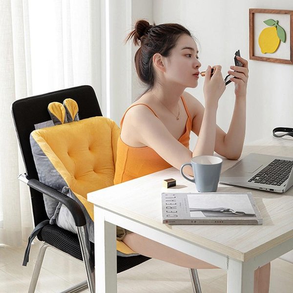 Cushion/Decorative Pillow Cute Conjoined Back Cushions With Ears Office Armchairs Chair Stool Seat Mats Ass Pad Home Decoration