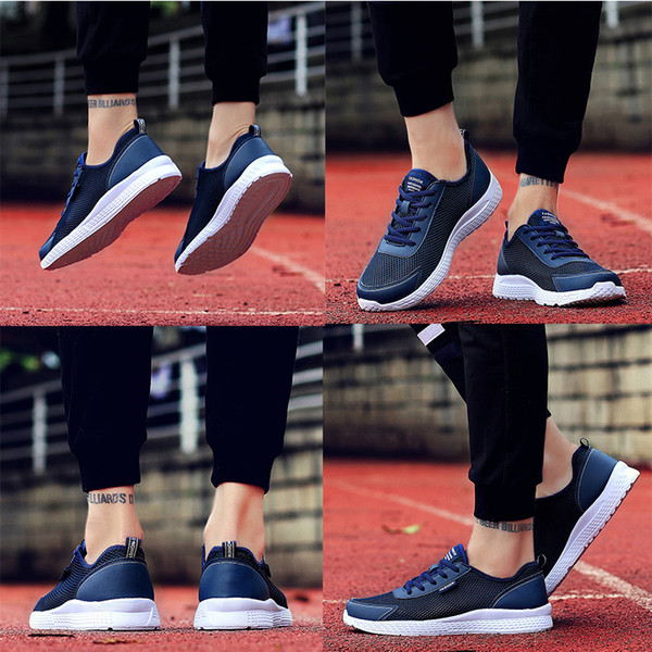 Luxury Summer Breathable Unisex Running shoes Black Blue Grey Navy Blue Homemade brand Made in China sports trainers sneakers size 39-44