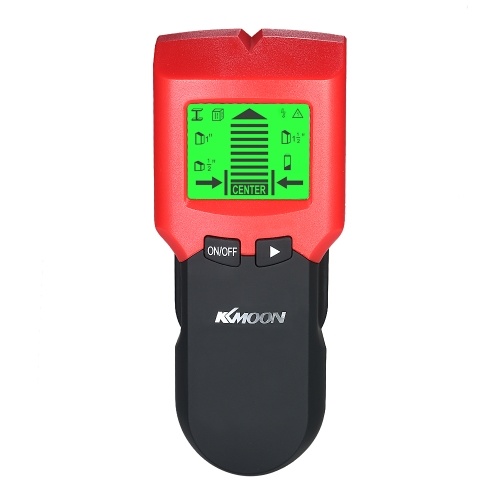 Detector de pared KKmoon Stud Finder con gran LCD Digital Clavijas de madera Buscador central Metal y cable de CA Escáner de alambre en vivo Detección de advertencia - Batería incluida