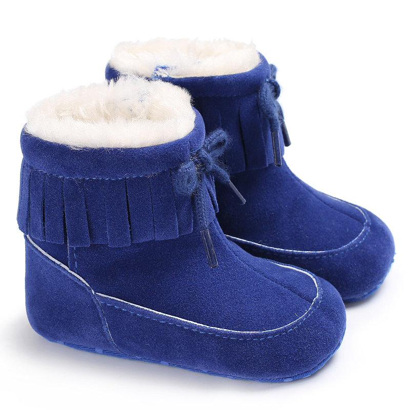 Baby / Toddler Girl Solid Tassel Design Furry Warm Snow Boots