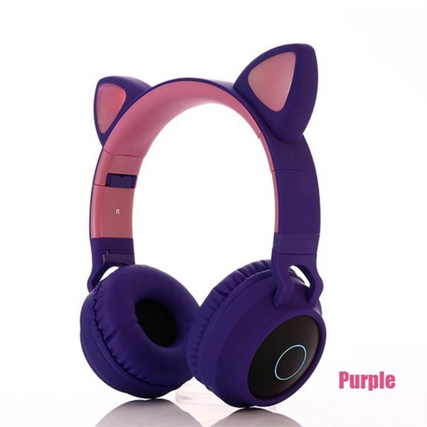 Hot 5 Colors Cat Ear LED Wireless Bluetooth Headphone Bluetooth 5.0 Kids Headphones Glowing Light Handsfree Headset Gaming Earphones for PC