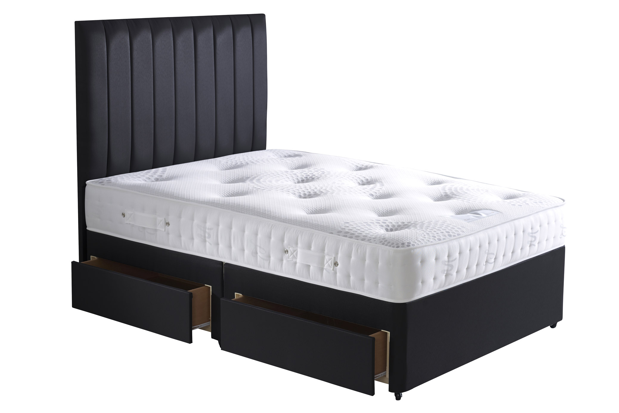 Utopia Oasis 1500 Pocket Spring Latex Divan Bed-Small Double-End Opening Ottoman