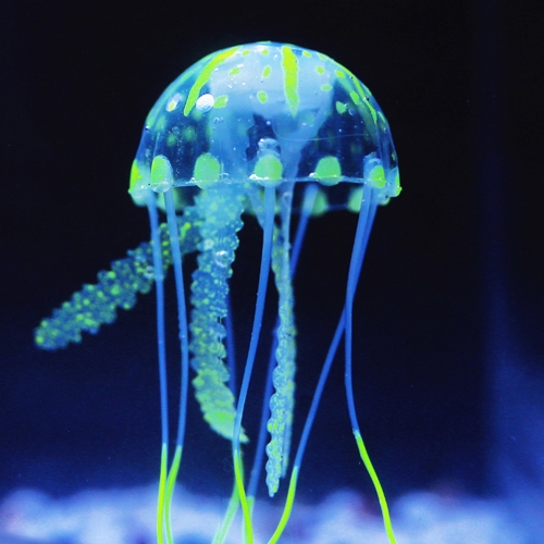 10cm Artificial Glowing Jellyfish with Sucker Fish Tank Aquarium Decoration Purple