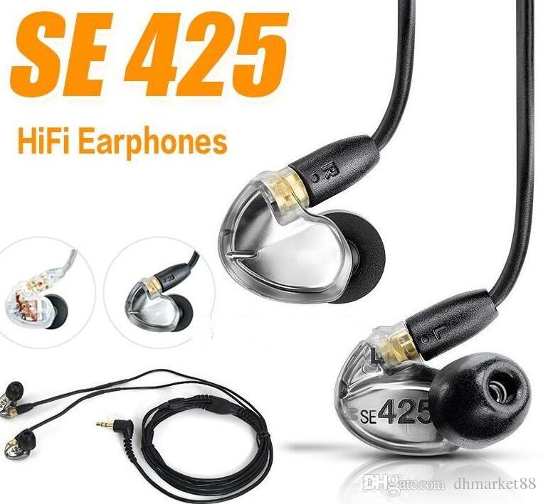 Refurbishe SE425 Earphones Headsets SE 425 in-ear Earphones 3.5mm With Retail Box hifi Perfect Noise Canceling DHL FREE
