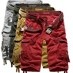 Men's Hiking Shorts Hiking Cargo Shorts Tactical Shorts Ventilation Multi-Pockets Quick Dry Breathable Summer Solid Colored Cotton Bottoms for Hunting Fishing Casual White Red Army Green S M L XL XXL Lightinthebox