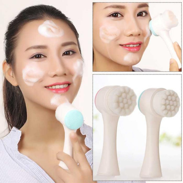 ABS Soft Hair Long Handle Facial Clean Brush Skin Cleaner Facial Deep Cleansing Brush Face Pore Care Cleaner Body Bath Brush Wash Pore Tools