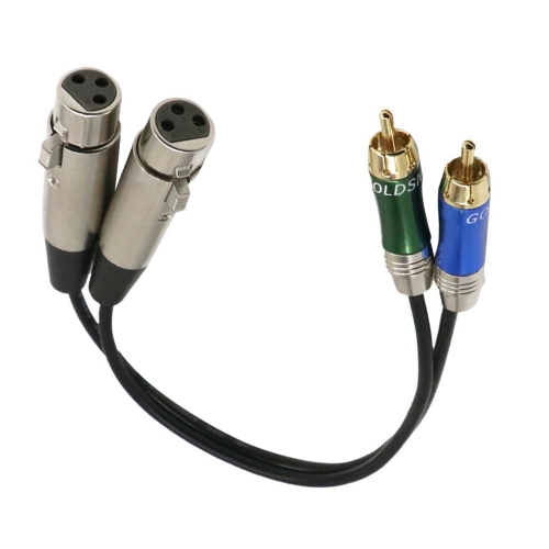 Dual XLR hembra a cable de audio RCA Dual Patch Cable Cable de audio negro