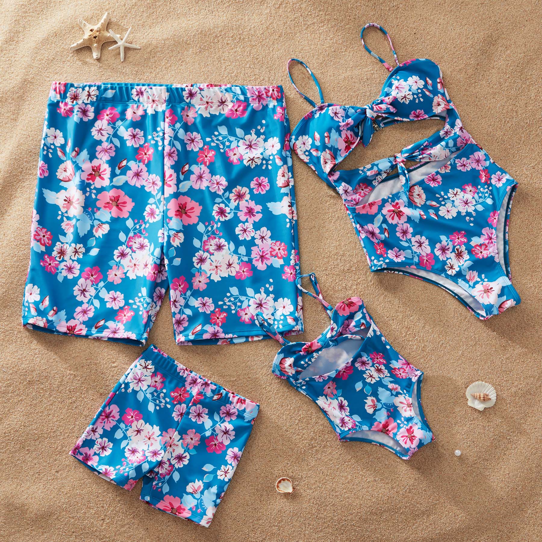 Flowers Printed Family Matching Swimsuit