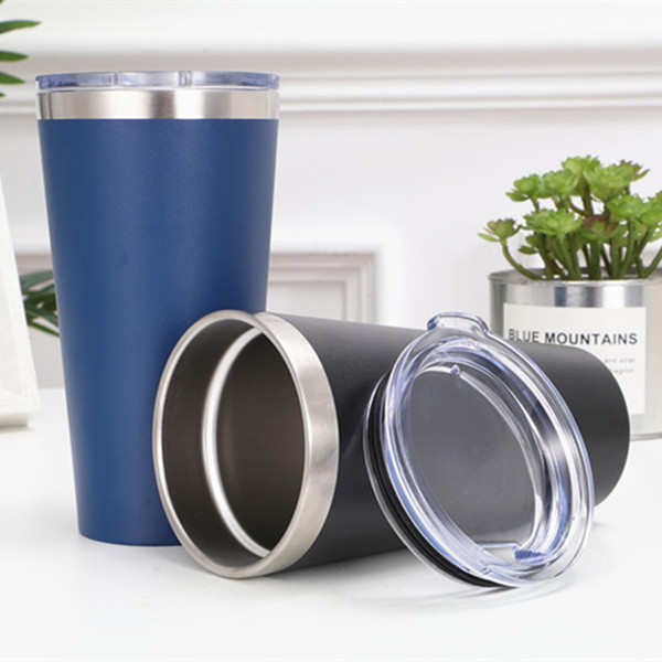 16oz Conic Shape Mug Insulated Vaccum Tumbler 304 stainless steel Tumbler Double Wall Cup Water Bottle Glass Powder Coated Paint