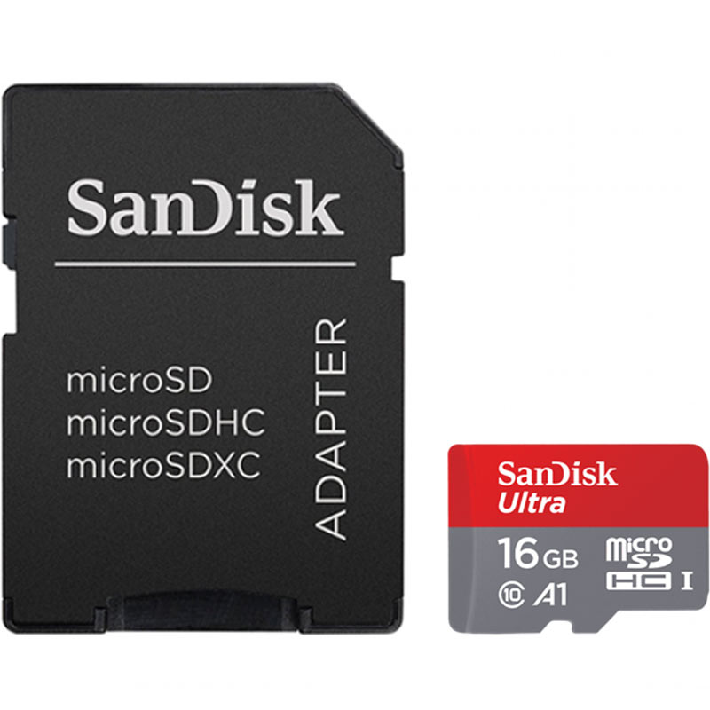 SanDisk 16GB Ultra Android Micro SD Card (SDHC) UHS-I + Adapter - 100MB/s