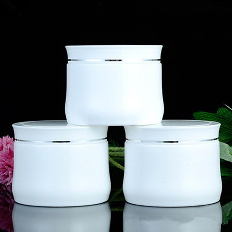 15pcs/lot 150g Double Wall Jar with Cap Threaded Jar, White Cosmetic Container 150g Cream Pot Makeup Sample Jar Packaging Bottle