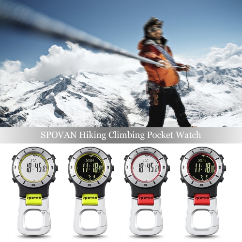 SPOVAN Smart Watch Altimeter Barometer Compass LED Clip Watch Sports Watches Fishing Hiking Climbing Pocket Watch