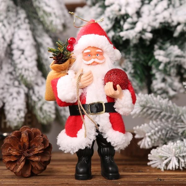 Christmas Decorations Resin Santa Claus Doll Holiday Figurine Collection Ornament Gift Table Decoration A