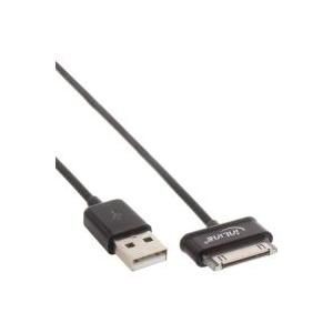 InLine - Lade-/Datenkabel - USB (M) bis Samsung 30-poliger Dockanschluss (M) - 3,0m - Schwarz (31630B)