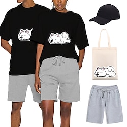 Animal Dog T-shirt Shorts Baseball Cap Print Graphic Bag Shorts T-shirt For Men's Women's Unisex Adults' Hot Stamping 100% Polyester Casual Daily Lightinthebox