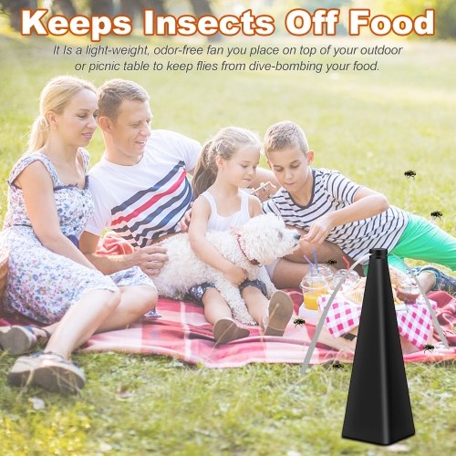Ventilateur anti-mouches Éloignez les mouches moustiques / mouches / insectes de votre nourriture, repas Ventilateur anti-mouches portable extérieur / intérieur