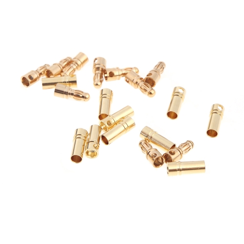 10 Pairs 3.5mm Copper Bullet Banana Plug Connectors Male + Female for RC Motor ESC Battery Part