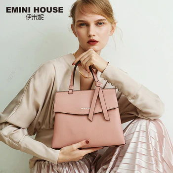 EMINI HOUSE 2 Sizes Bow Tie Luxury Handbags Women Bags Designer Litchi Grain Split Leather Shoulder Bag Crossbody Bags For Women