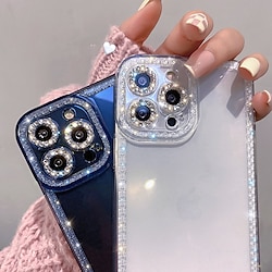 Phone Case For Apple Clear Case iPhone 14 Pro Max 14 Plus 13 12 11 Pro Max Mini X XR XS Rhinestone Glitter Shine Shockproof Transparent Glitter Shine Crystal Diamond Silicone miniinthebox