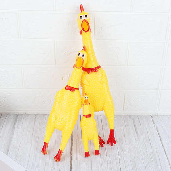 Pets Dog Toys Screaming Chicken Squeeze Sound Toy Dogs Super Durable & Funny Squeaky Yellow Rubber Chicken Dog Chew Creative Toy CY BH2384